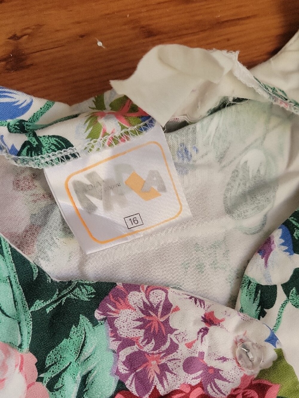 Vintage Floral Maxi Dress - White, Pink, Green - Picture 2 of 3